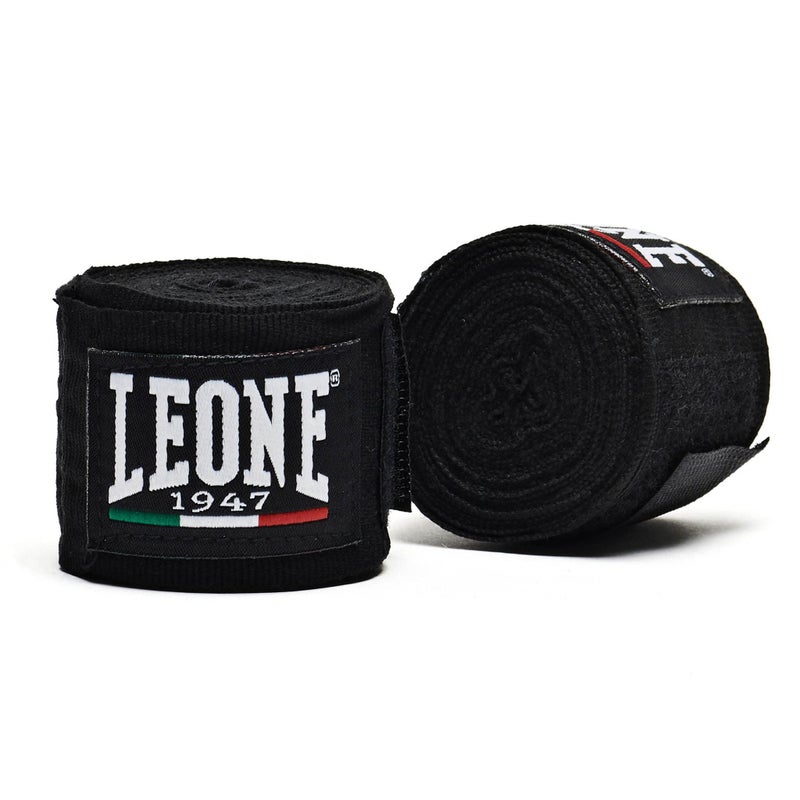 LEONE 1947 AB705 Boxing Hand Wraps Elastic Cotton Wrist Knuckle Support for Boxing MMA Muay Thai Pair 138 col Black - Image 2