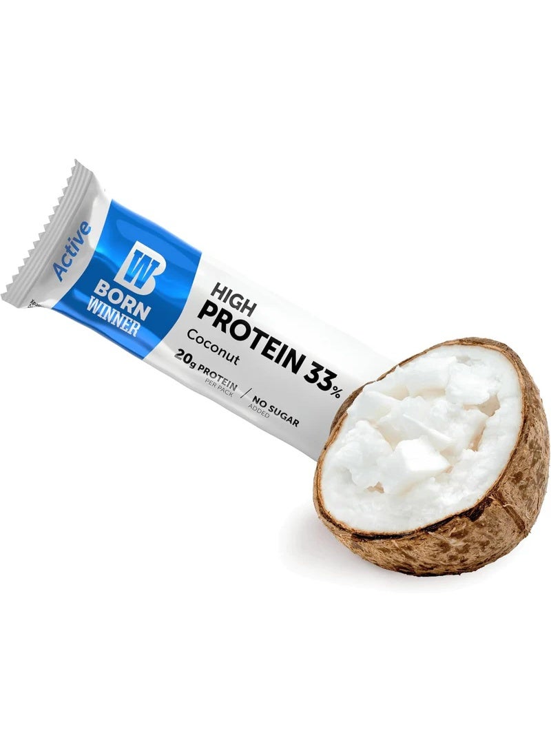 Born Winner Deluxe Protein Bar Coconut 12 Bars x 60g - Multi Layer Crispy High Protein Bar, No Added Sugar, 20g Protein Per Bar - Image 3