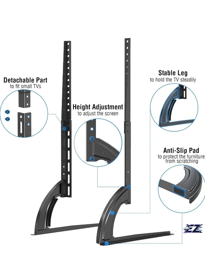 ELTRAZONE Universal TV Stand, Table Top TV Stand for Most 32-65 Inch LCD Flat Screen TVs, Detachable TV Leg Fits Max VESA 800x600mm, TV Base with 3 Height Adjustment - Image 2