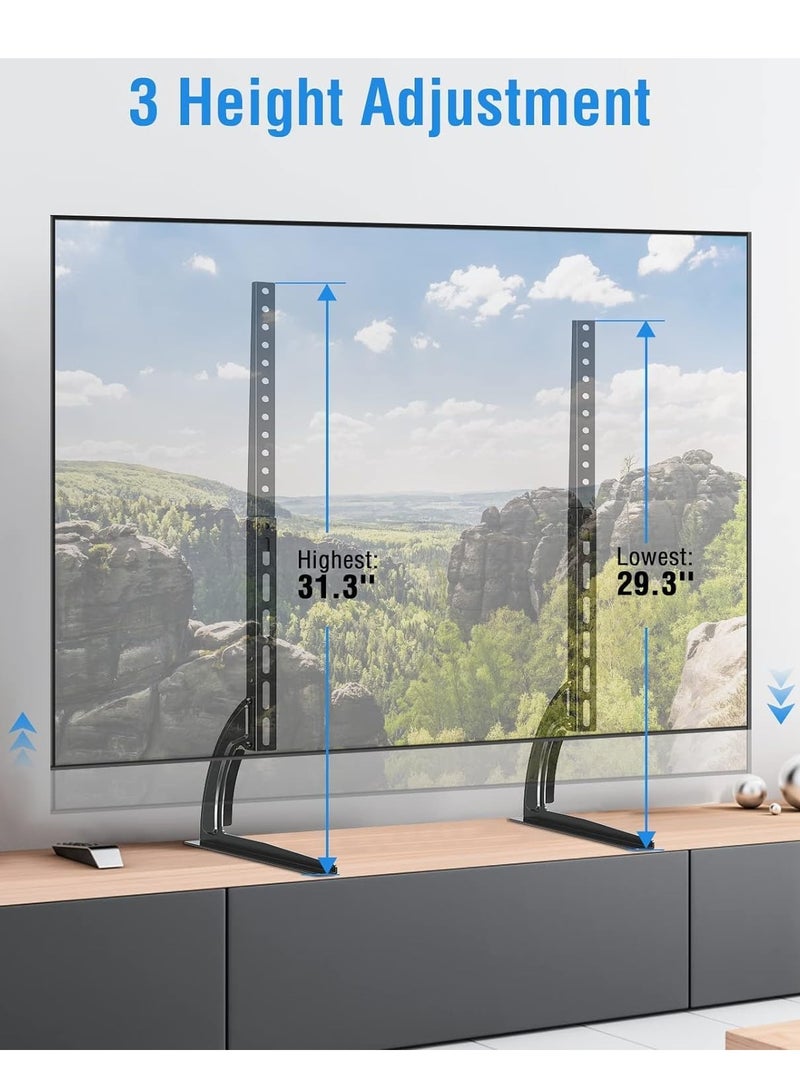 ELTRAZONE Universal TV Stand, Table Top TV Stand for Most 32-65 Inch LCD Flat Screen TVs, Detachable TV Leg Fits Max VESA 800x600mm, TV Base with 3 Height Adjustment - Image 5