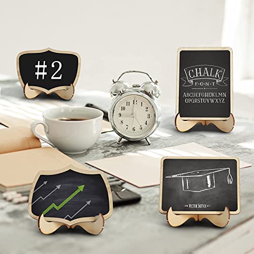 Haoser Wood 20Pcs Mini Chalkboard Signs,Small Chalkboard With Support Easels,Chalkboard Place Cards,Table Numbers,Food Labels For Party - Image 5