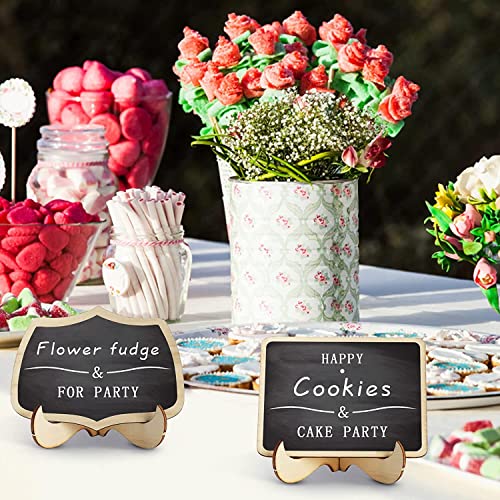 Haoser Wood 20Pcs Mini Chalkboard Signs,Small Chalkboard With Support Easels,Chalkboard Place Cards,Table Numbers,Food Labels For Party - Image 4