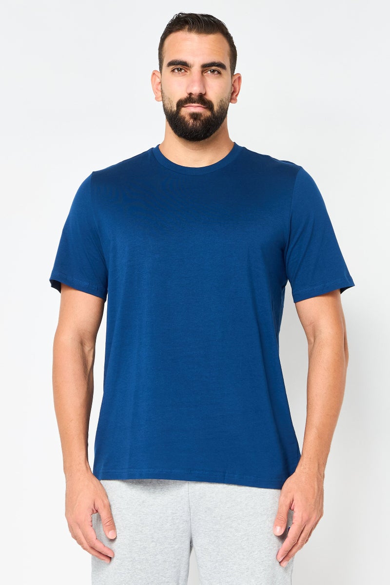 Adidas Men Sportswear Fit Short Sleeve Outdoor T-Shirt, Blue - Image 1