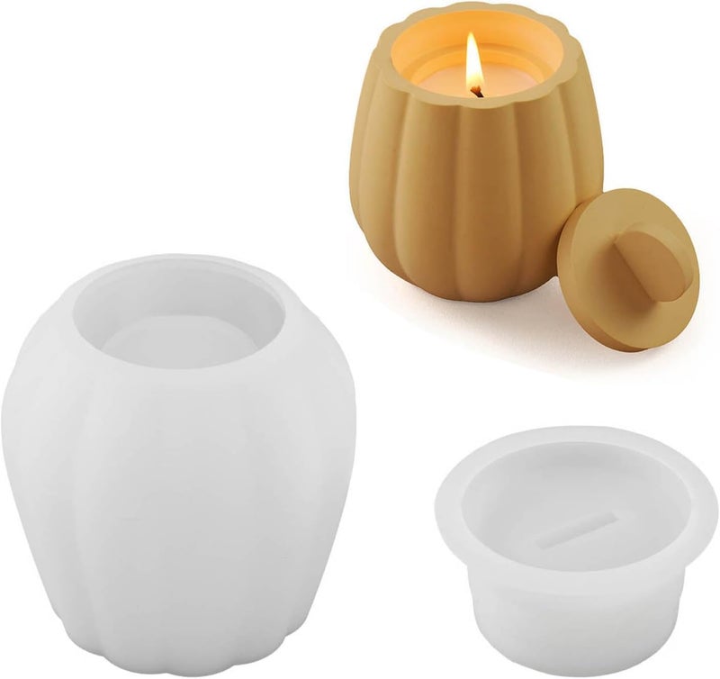 FirstTry FirstTry Storage Box with Lid Resin Mold I Concrete Round Stripe Bottle Vase Silicone Casting Mould I Succulent Molds for DIY Handmade Candle Jewelry Container Flowers Pot Dcor Pin 