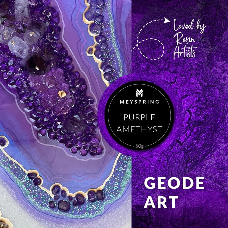 MEYSPRING Purple Amethyst Epoxy Resin Color Pigment - 50g - Mica Powder for Epoxy Resin - Image 4