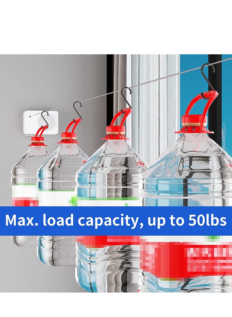 SYOSI Retractable Clothesline Indoor Clothes Line Retracting Outdoors Wall Mounted Clothes Line Outdoors Set 13.8 Ft Heavy Duty 50lbs Weight Retractable Laundry Line Space Saving Easy Installation White - Image 4