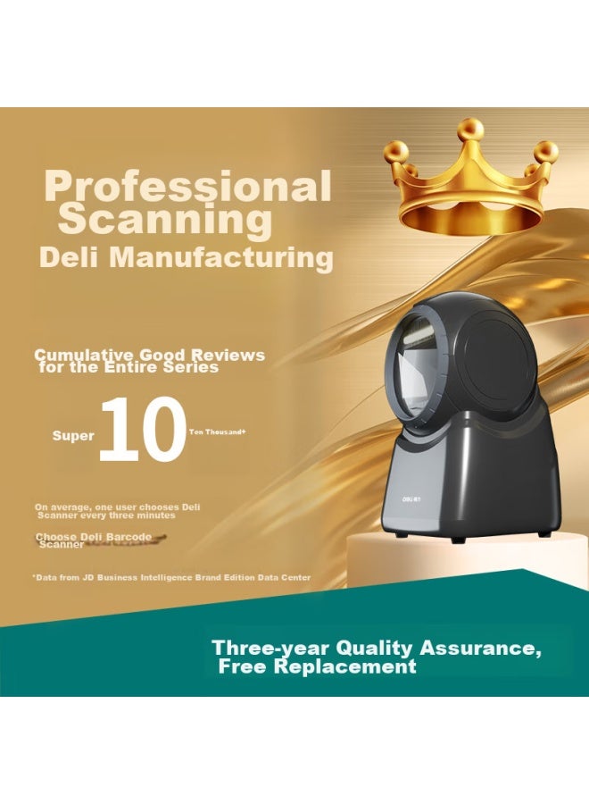 Deli Barcode Scanner, Scanner Gun, Qr Code Scanning Box, Cashier Payment Scanner Platform, Pharmaceutical Traceability, Express Delivery And Logistics Inquiry, Warehouse Scanner, High-speed Model 14965 - Image 1