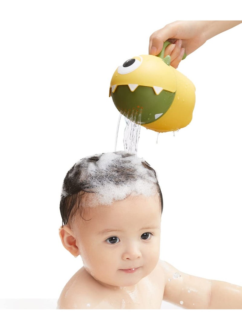 Barakah Baby Bath Rinse Cup Shampoo Rinser Shower Sprinkler Spoon Bathroom Accessories Cartoon Waterfall Rinser for Kids Baby Tub Wash Hair Cups Shampoo Rinser with Dippers Handle - Image 1