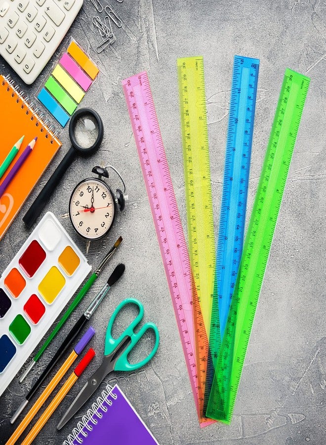 LYDTICK 64 Pack Rulers Bulk for Classroom 12 inch, Plastic Clear Rulers for Office Back to School Supplies with Inches and Centimeters - Image 5
