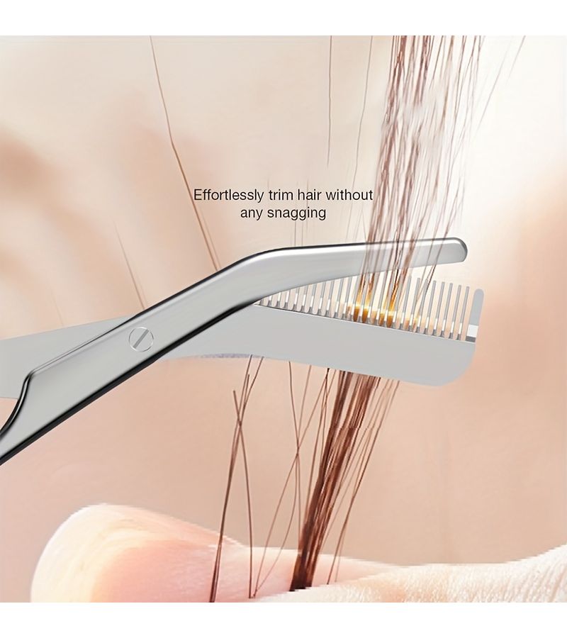 Titanium Stainless Steel Ergonomic Eyebrow Scissors for Precision Grooming Home and Professional Use - Image 5