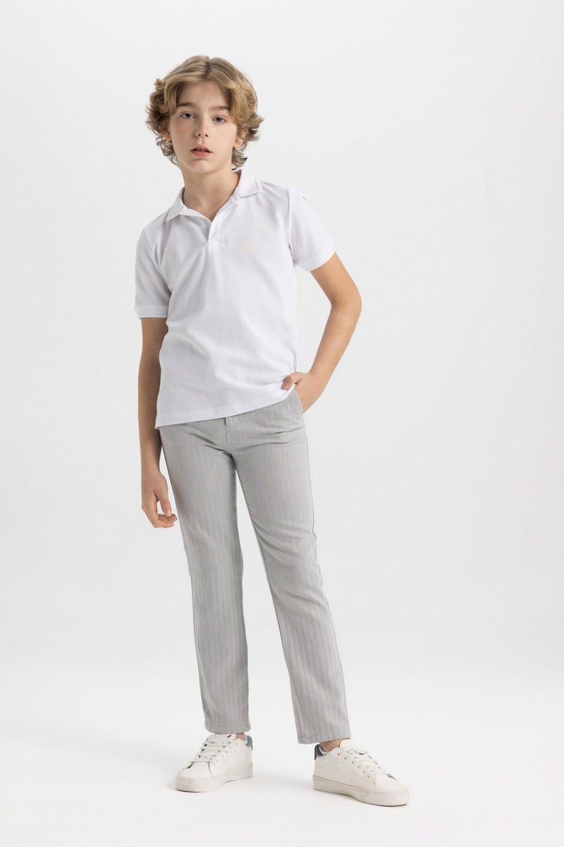 DeFacto Grey Boy Boy Regular Fit Standard Leg Trousers Casual - Image 4