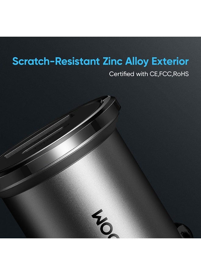 Joyroom C-A35 45W PD Type-C & QC3.0 Dual Car Charger 🔌 (Fast Charge | Mini Design) - Tarnish Grey - Image 5