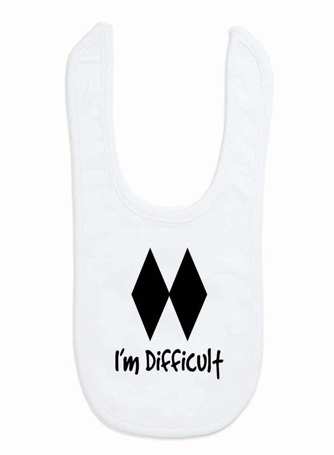 ChalkTalkSPORTS Skiing & Snowboarding Baby & Infant Bib | I'm Difficult | Soft Microfiber Bib - Image 1