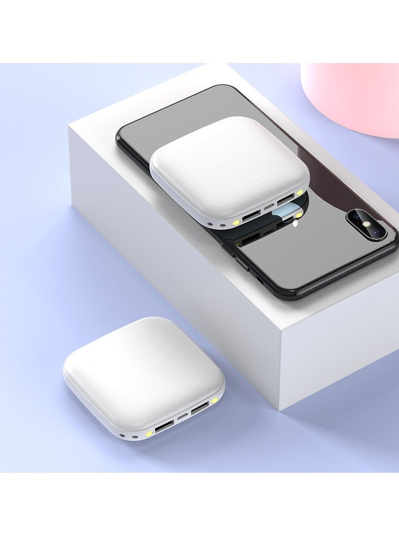 12000 mAh portable power bank, creative high-looking mini large-capacity fast-charging power bank (white)  - Image 1