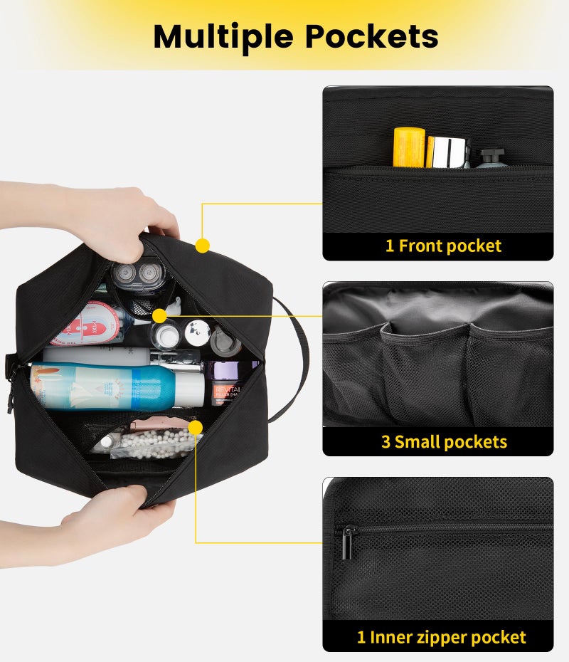 Vorspack Travel Toiletry Bag for Men - Hanging Toiletries Bag Water Resistant Travel Bag for Toiletries Accessories - Black - Image 3