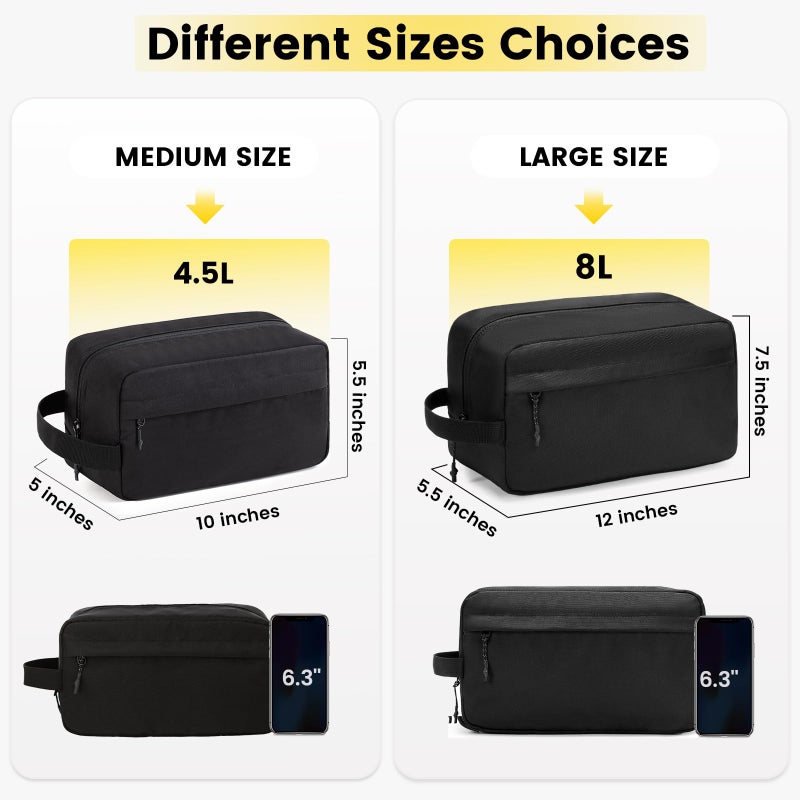 Vorspack Travel Toiletry Bag for Men - Hanging Toiletries Bag Water Resistant Travel Bag for Toiletries Accessories - Black - Image 2