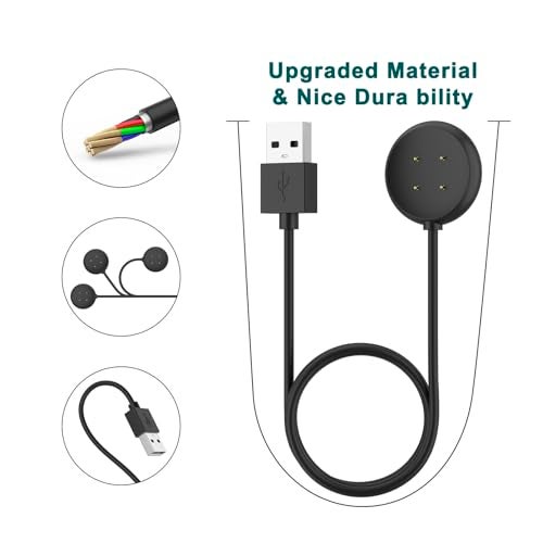 Tobfit USB Charger Cable Compatible for Google Pixel Watch 2 3, Magnetic Charging Cord Replacement for Pixel Watch 3 2 Smartwatch 50cm (Black) - Image 3