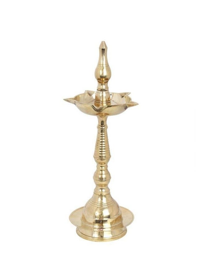 Collectible India Collectible India Brass Fancy Kerala Diya Oil Lamp Stand for Puja Home Decoration Items Temple Festival Gifts Indian Puja Articles Decor - Image 3