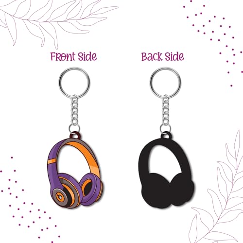 Bhai Please Headphone Wooden Keychain For Car, Bike, Office, Home (Pack Of 1) Multicolour Key Chain With Ring | Gift For Men, Women, Girls, Boys, Him And Her,Multi-Coloured - Image 4