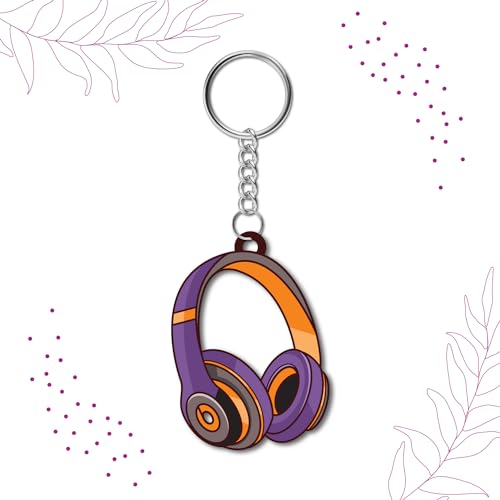 Bhai Please Headphone Wooden Keychain For Car, Bike, Office, Home (Pack Of 1) Multicolour Key Chain With Ring | Gift For Men, Women, Girls, Boys, Him And Her,Multi-Coloured - Image 3
