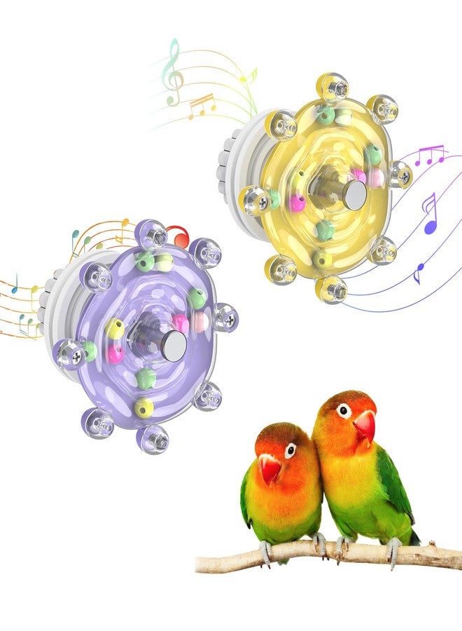 باوفلي مجموعة ألعاب Pawfly للطيور، قطعتان، مناسبة للببغاوات الصغيرة، تتضمن عجلة دوارة ملونة للمضغ، وألعاب تفاعلية دوارة مع خشخيشة، وألعاب للكوكاتيل، وألعاب للببغاوات الصغيرة، وملحقات لأقفاص الطيور للتسلية والمضغ والتمرين. - Image 1