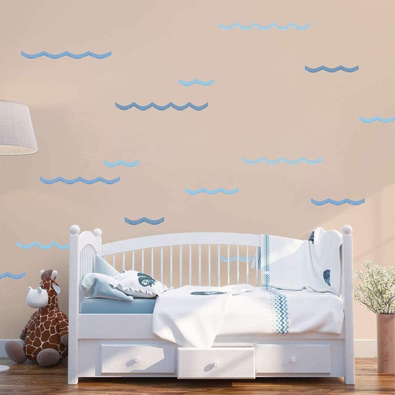 Easu Ocean Waves Wall Decals  Kids Room Decor  Peel  Stick Removable Stickers - Image 4