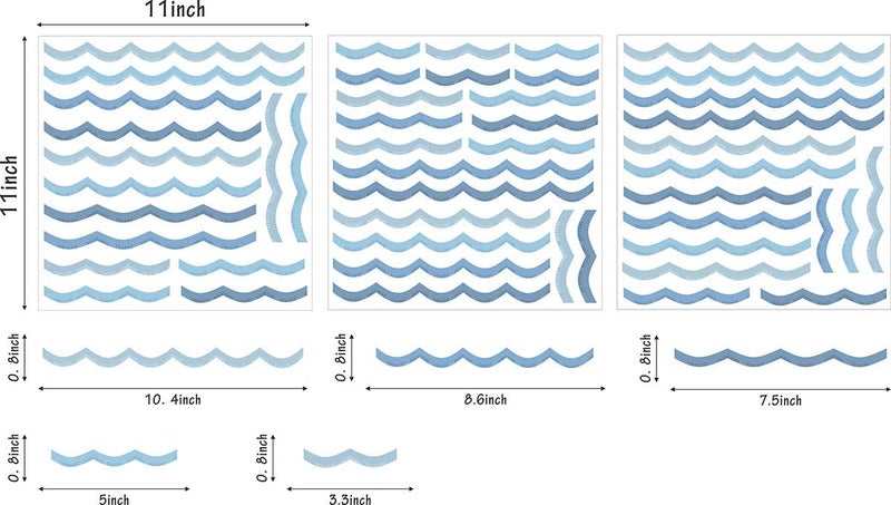 Easu Ocean Waves Wall Decals  Kids Room Decor  Peel  Stick Removable Stickers - Image 2