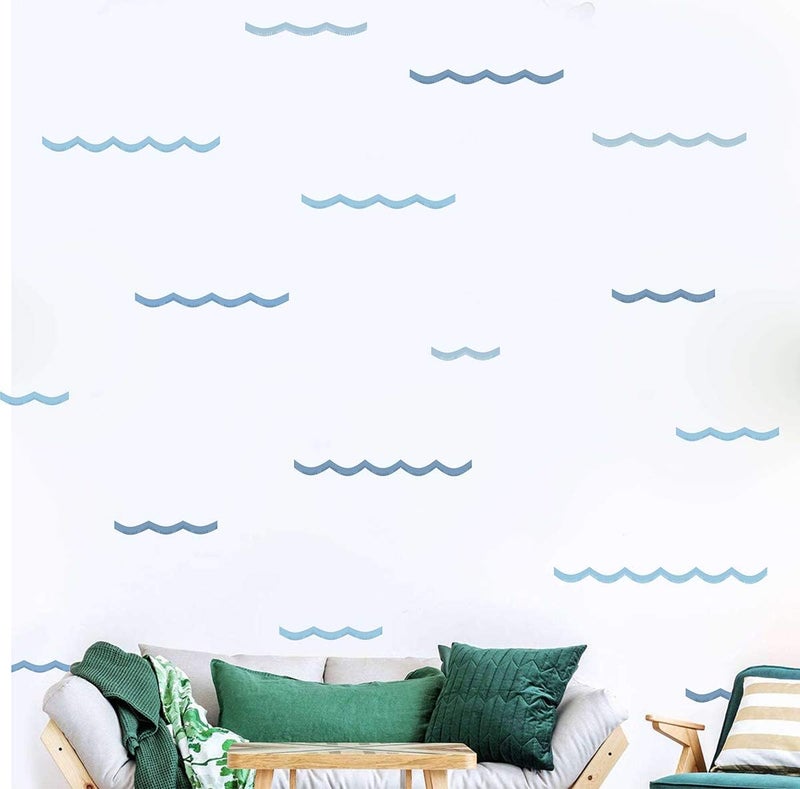 Easu Ocean Waves Wall Decals  Kids Room Decor  Peel  Stick Removable Stickers - Image 3