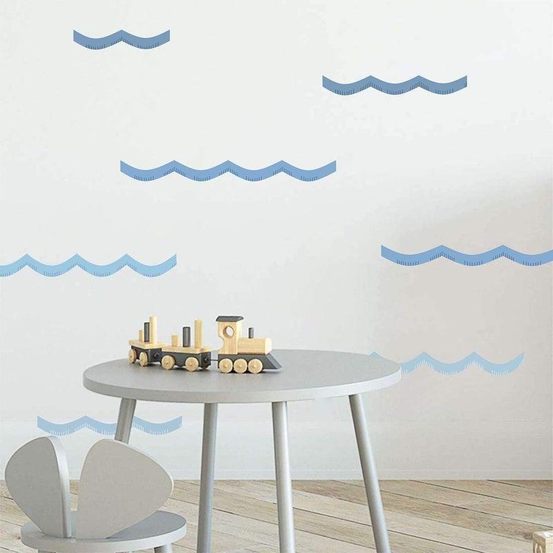 Easu Ocean Waves Wall Decals  Kids Room Decor  Peel  Stick Removable Stickers - Image 5