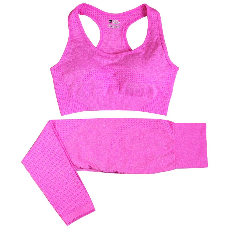 Seamless Knit Polka Dot Activewear Set for Women Black  - Image 3