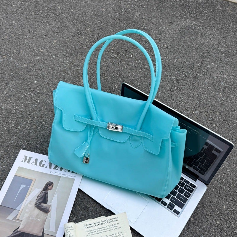 Jelly Tote Bag, Women's Handbag, Korean Style, PVC, Large - Image 2
