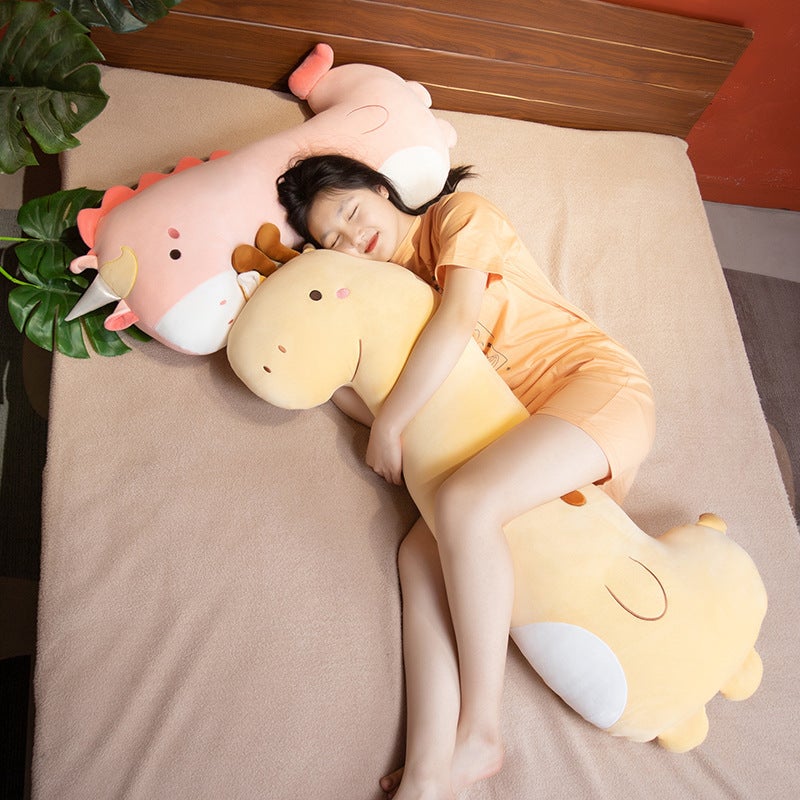 Cute Dinosaur Animal Long Pillow Girl Sleeping With Legs Big Goose Plush Doll Pillow Removable And Washable Cloth Doll - Image 3