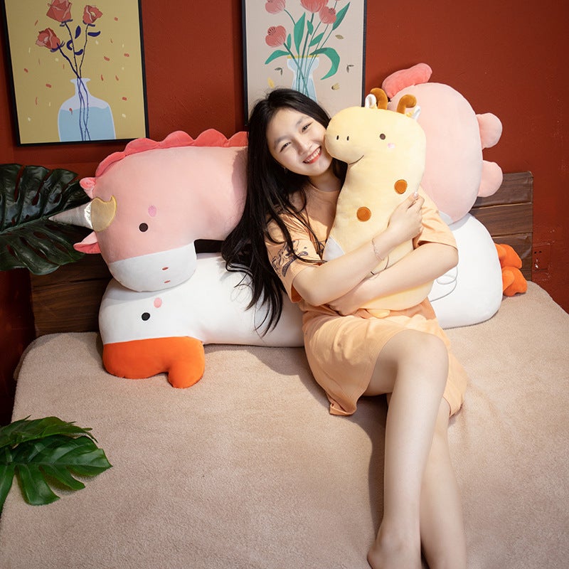 Cute Dinosaur Animal Long Pillow Girl Sleeping With Legs Big Goose Plush Doll Pillow Removable And Washable Cloth Doll - Image 4
