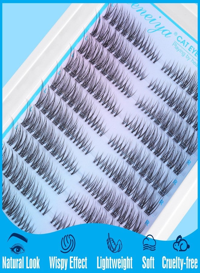 Geeneiya Clear Band Natural Lash Clusters Wispy Cat Eye Lash Extension C Curl Cluster Eyelash Extensions Invisible Cluster Lashes 180Pcs Individual Eyelashes by Geeneiya - Image 5