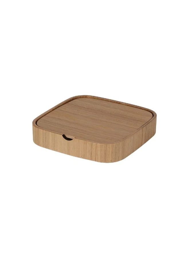 DANUBE HOME Velora Jewelry Box Organizer Wooden Storage Case 19 X 19 X 3.6 Cm Rings Earrings Organizer Brown