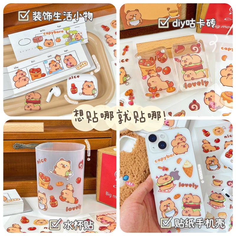 Capybara Stickers: Waterproof Durable Finish - Whimsical Cartoon Designs Journal Stickers for Students DIY Lovers - Image 5
