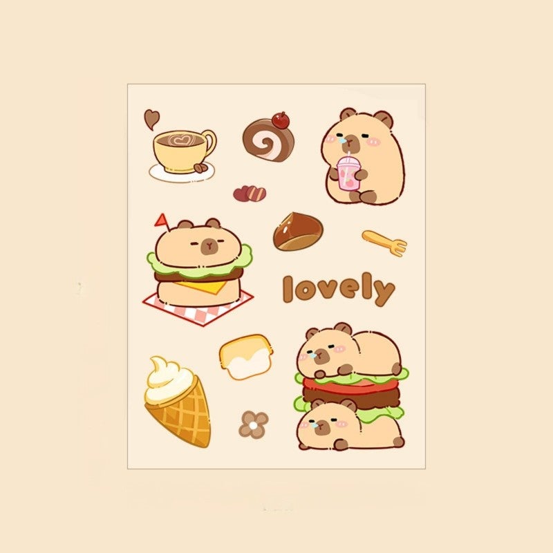 Capybara Stickers: Waterproof Durable Finish - Whimsical Cartoon Designs Journal Stickers for Students DIY Lovers - Image 1