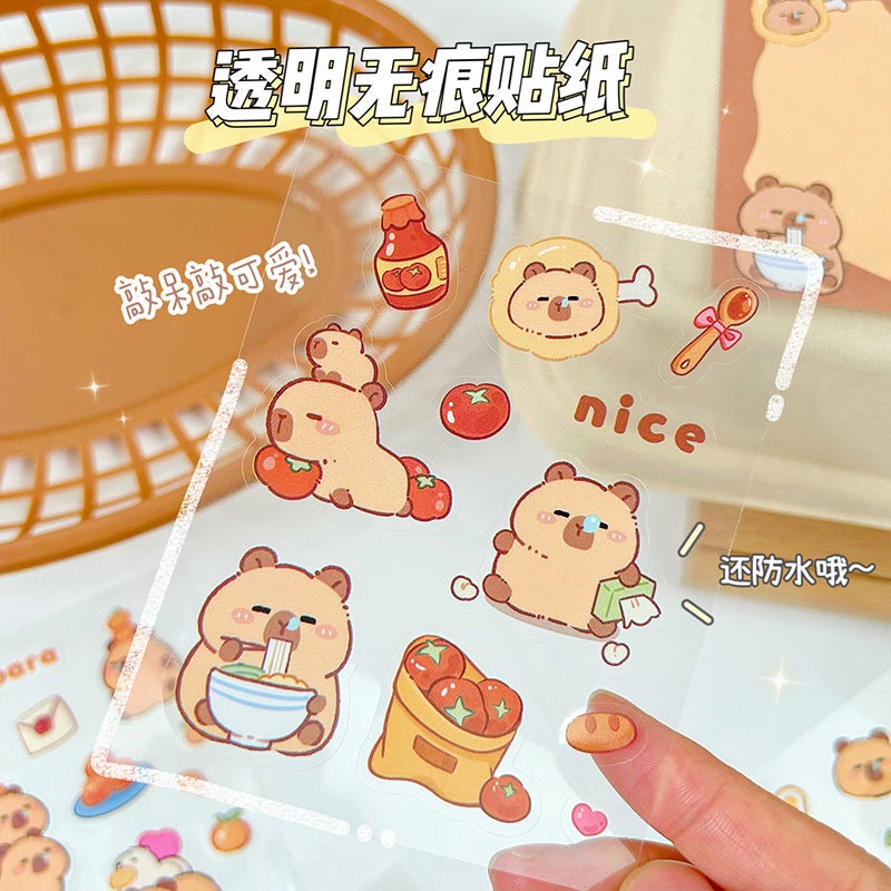 Capybara Stickers: Waterproof Durable Finish - Whimsical Cartoon Designs Journal Stickers for Students DIY Lovers - Image 4