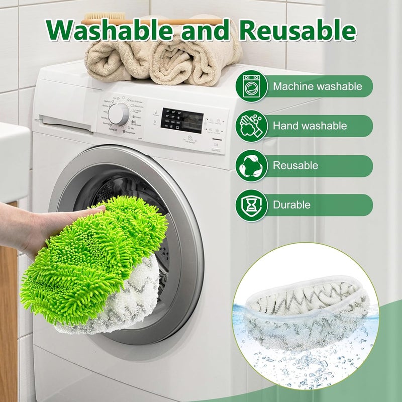 GFRED Mop Pads Compatible with Swiffer Sweeper Mop (Green & Gray, 4 Pack Elastic Pads for Sweeper (2 Green & 2 Gray)) - Image 4