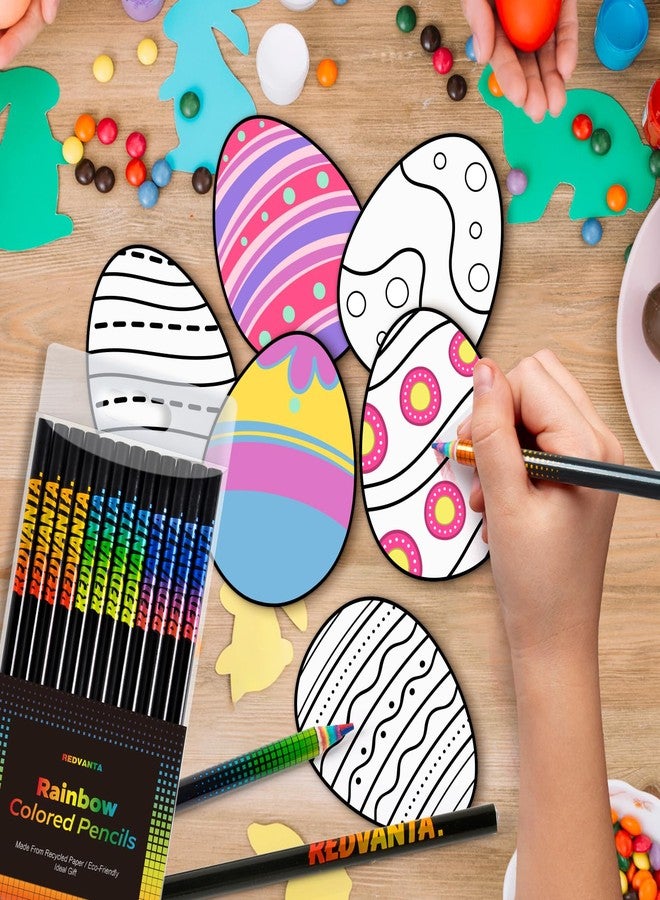 REDVANTA Easter Basket Stuffers, Rainbow Colored Pencils for Kids, Gifts for Girls, Art Supplies for Coloring, Drawing, Shading, 12 Count - Image 2