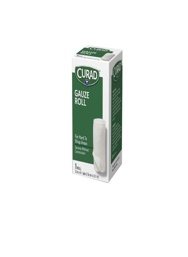 CURAD Stretch Rolled Gauze, 3" x 4.1 yds., Essential First Aid Supply, Pack of 24 - Image 2