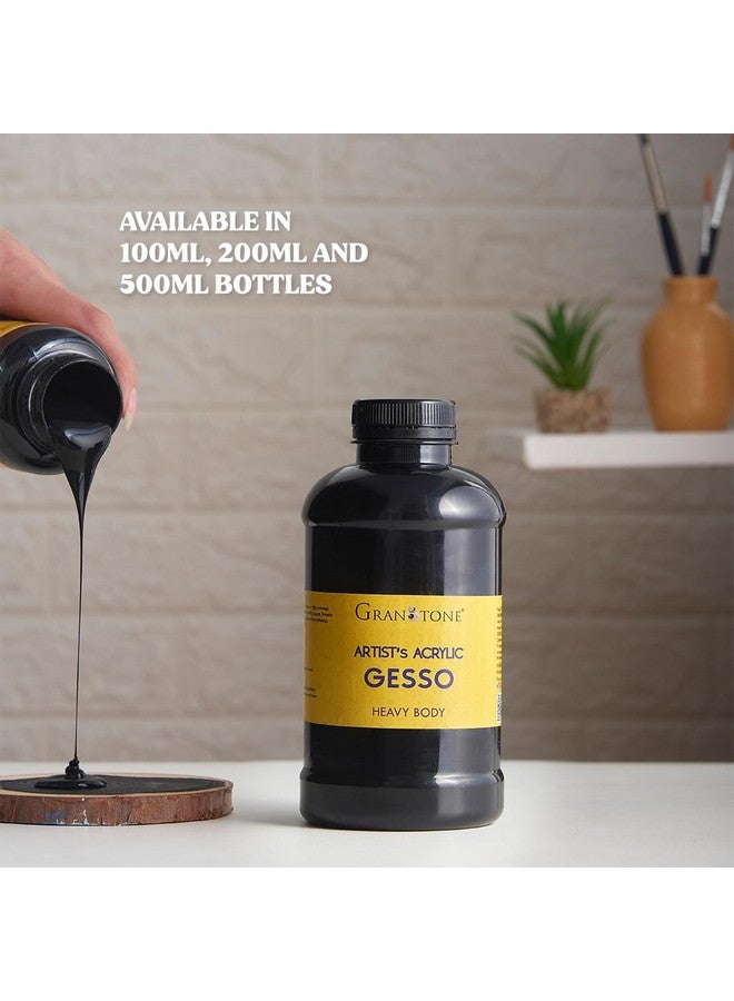 Granotone جرانوتون جيسو أكريليك قاعدة مائية غير سامة جيسو عالمي للتطبيق كطبقة أساسية قبل الطلاء لتغطية إضافية مثالية للفنانين المحترفين و رسامي الهوايات والأطفال (200 مل، أسود) - Image 3
