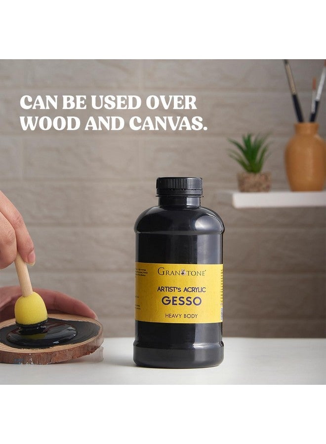 Granotone جرانوتون جيسو أكريليك قاعدة مائية غير سامة جيسو عالمي للتطبيق كطبقة أساسية قبل الطلاء لتغطية إضافية مثالية للفنانين المحترفين و رسامي الهوايات والأطفال (200 مل، أسود) - Image 5