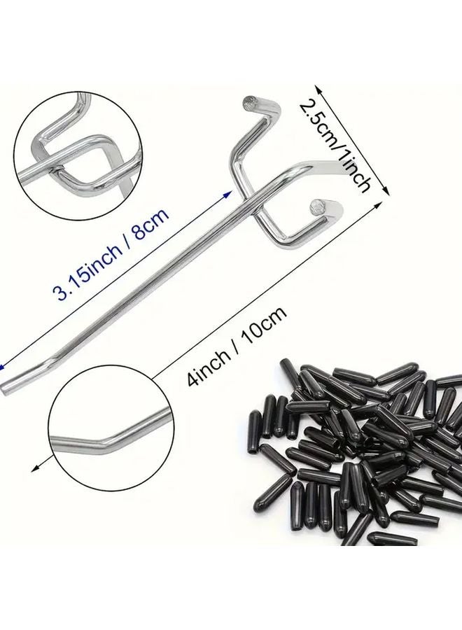 66pcs 8 Inch Heavy Duty Stainless Steel Pegboard Hooks Wall Mounted Garage Tool Storage - Image 3