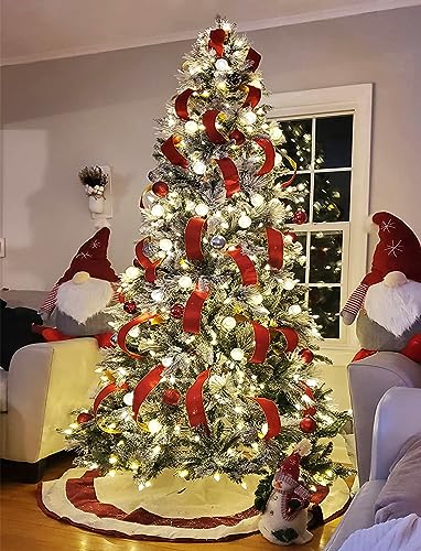 SIMISI RIBBON Red Wide Velvet Ribbon Wired for Christmas Tree, Garland, Wreath, 2.5 Inch 5 Yards - Image 3