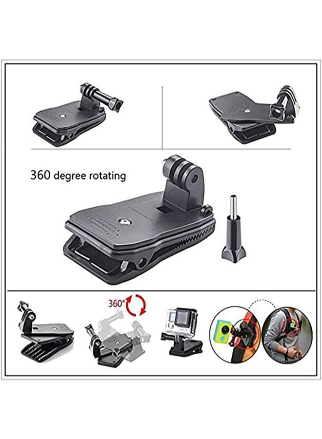 Generic 360° Backpack Cap Hat Clip Clamp Mount With Long Thumb Screw Compatible With SJCAM, Yi, GoPro Hero 2 3 4 5 6 7 8 Action Camera  - Image 2