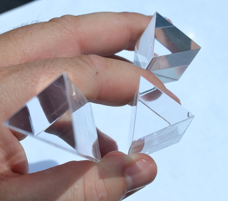 EISCO Labs 3 Piece Acrylic Prism Set - Ultra Durable and Lightweight - 1, 2, and 4 Inch Lengths - Designed for Teaching Physics and Refracted Light - Create Spectrums, Create Rainbows for Photography - Image 4