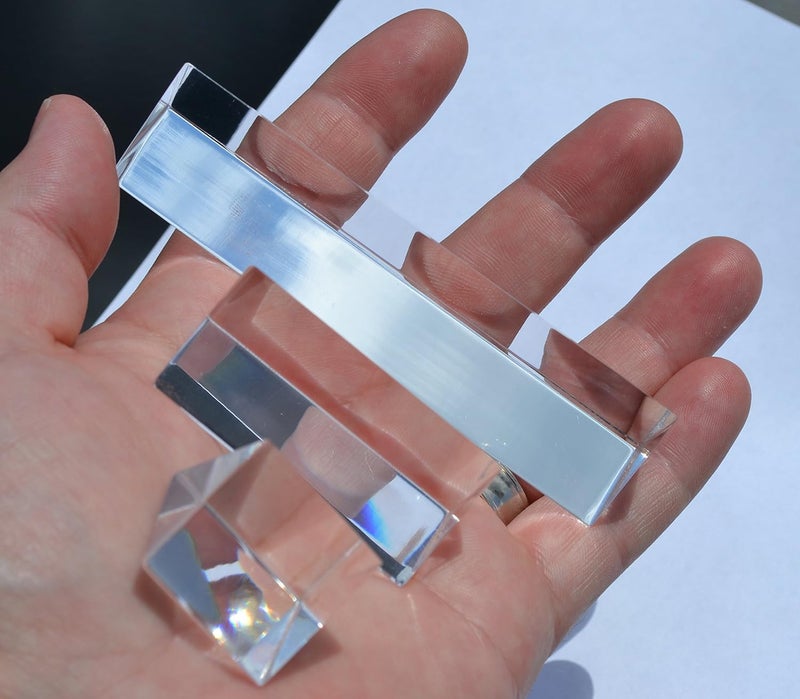 EISCO Labs 3 Piece Acrylic Prism Set - Ultra Durable and Lightweight - 1, 2, and 4 Inch Lengths - Designed for Teaching Physics and Refracted Light - Create Spectrums, Create Rainbows for Photography - Image 2