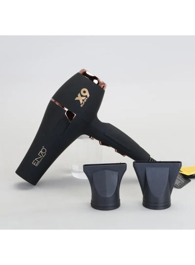 ENZO Professional مجفف شعر إنزو EN-8898 الاحترافي عالي السرعة - مفتاح الهواء البارد، تقنية الأيونات السلبية، ضوضاء منخفضة، وتصميم خفيف الوزن للاستخدام في الصالونات والمنزل -... - Image 1