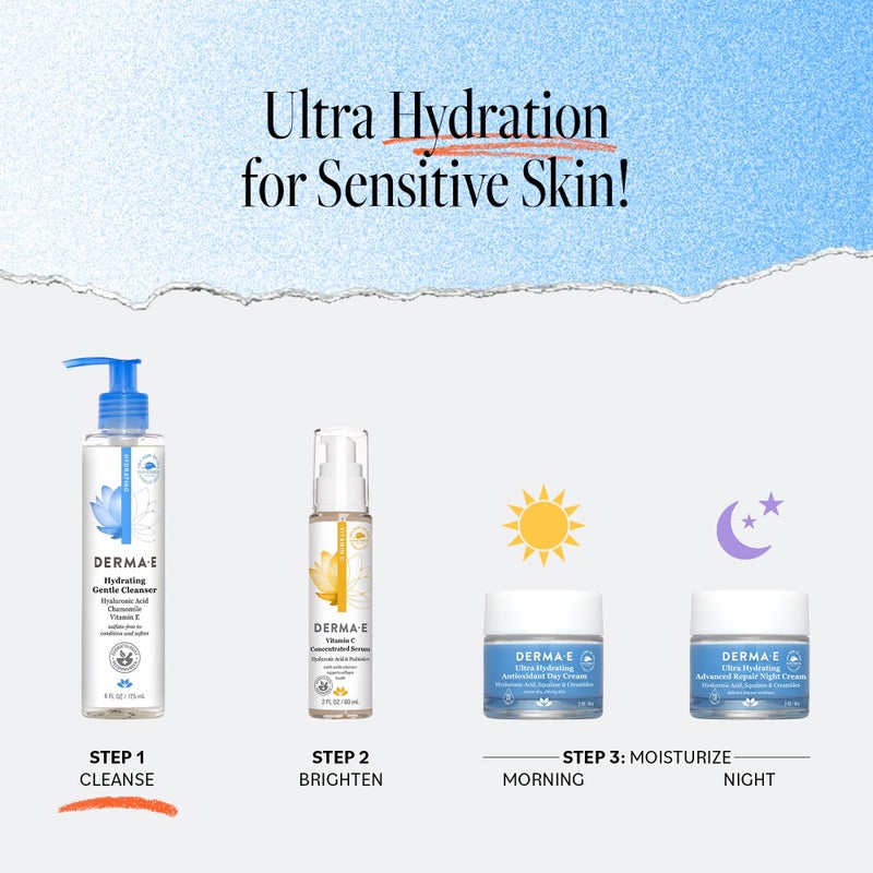 derma-e Derma E Hydrating Gentle Cleanser with Hyaluronic Acid â€“ Moisturizing Facial Cleanser Tones, Moisturizes & Improves Skin Texture â€“ Gently Exfoliating Face Wash, 6 fl oz - Image 5